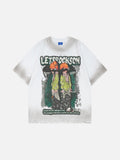 DAXUEN Oversized short-sleeve graphic t-shirt with faded wash effect