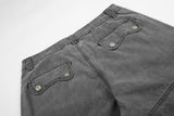 DAXUEN washed grey wide-leg cargo pants with flap pockets