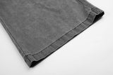 DAXUEN washed grey wide-leg cargo pants with flap pockets