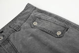 DAXUEN washed grey wide-leg cargo pants with flap pockets