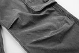 DAXUEN washed grey wide-leg cargo pants with flap pockets