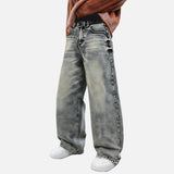 DAXUEN Faded grey wide leg denim jeans