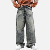 DAXUEN Faded grey wide leg denim jeans
