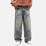 DAXUEN Faded grey wide leg denim jeans
