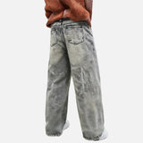 DAXUEN Faded grey wide leg denim jeans