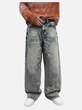 DAXUEN Faded grey wide leg denim jeans