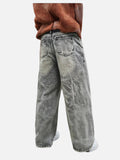 DAXUEN Faded grey wide leg denim jeans