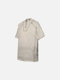 DAXUEN Men's short-sleeved Henley top with a faded effect