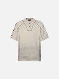 DAXUEN Men's short-sleeved Henley top with a faded effect
