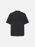 DAXUEN Men's short-sleeved Henley top with a faded effect