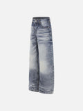 DAXUEN Faded high-waisted wide-leg denim jeans