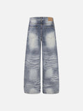 DAXUEN Faded high-waisted wide-leg denim jeans