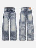 DAXUEN Faded high-waisted wide-leg denim jeans