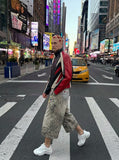 DAXUEN Faded leopard print wide-leg culottes — model photo