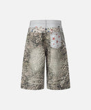 DAXUEN Faded leopard print wide-leg culottes