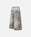 DAXUEN Faded leopard print wide-leg culottes