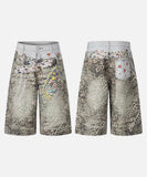 DAXUEN Faded leopard print wide-leg culottes