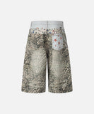 DAXUEN Faded leopard print wide-leg culottes