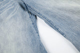 DAXUEN light blue faded balloon jeans with flap pockets
