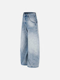 DAXUEN light blue faded balloon jeans with flap pockets