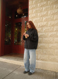 DAXUEN light blue oversized wide-leg balloon denim jeans — model photo