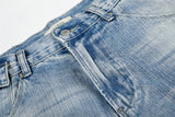DAXUEN light blue faded balloon jeans with flap pockets