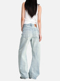 DAXUEN light blue faded barrel cut jeans