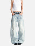 DAXUEN light blue faded barrel cut jeans