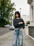 DAXUEN light blue distressed wide-leg jeans — model photo