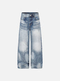 DAXUEN light blue distressed wide-leg jeans