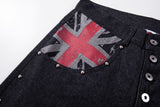 DAXUEN faded light blue polka dot denim shirt