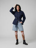 DAXUEN light blue faded denim shorts — model photo