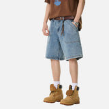 DAXUEN light blue faded denim shorts
