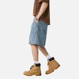 DAXUEN light blue faded denim shorts
