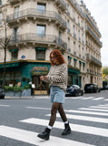DAXUEN light blue faded denim shorts — model photo