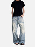 DAXUEN light blue faded distressed straight-leg jeans