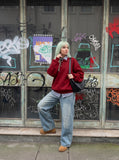 Faded Light Blue Wide-Leg Baggy Jeans