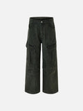 Faded Olive Wide-Leg Cargo Pants