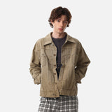 DAXUEN faded olive workwear denim jacket