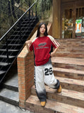 DAXUEN faded ombre wide-leg denim pants — model photo