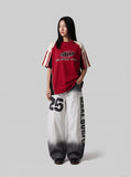 DAXUEN faded ombre wide-leg denim pants — model photo