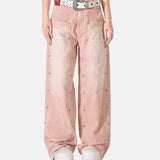 DAXUEN faded pink wide-leg pants with pockets