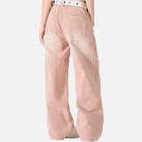 DAXUEN faded pink wide-leg pants with pockets
