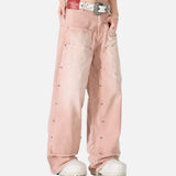 DAXUEN faded pink wide-leg pants with pockets