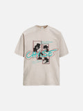 DAXUEN faded oversized pixelated graphic tee