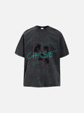 DAXUEN faded oversized pixelated graphic tee