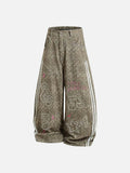 DAXUEN Faded polka dot wide leg pants with musical embroidery