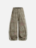 DAXUEN Faded polka dot wide leg pants with musical embroidery