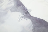 DAXUEN white T-shirt with faded portrait graphic and scribbles