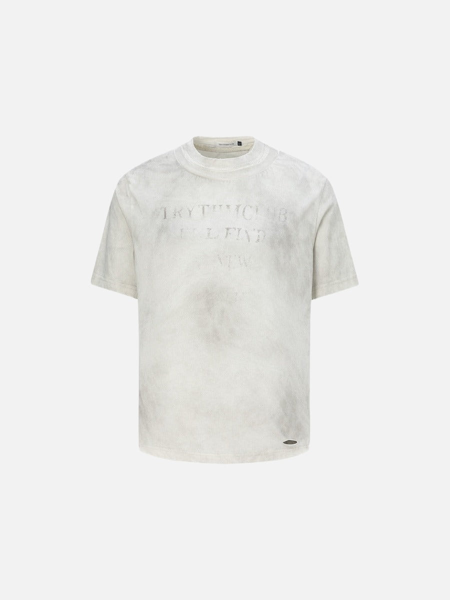 DAXUEN Faded text graphic short-sleeved T-shirt